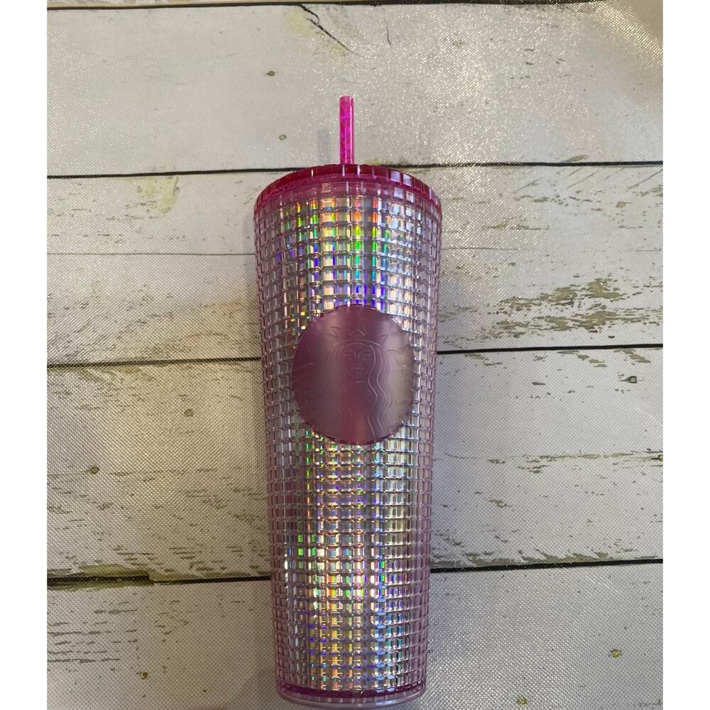 Starbucks Cup 2023 Pink Diachronic Bubblegum Venti 24 oz Tumbler with Straw